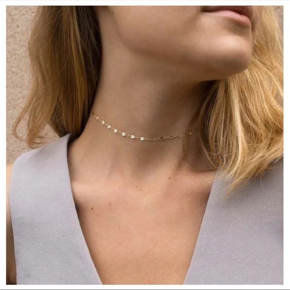 3/$30 NEW MINIMALIST DAINTY CHAIN CHOKER NECKLACE GOLD TONE GEOMETRIC OVAL LINK - Picture 3 of 6